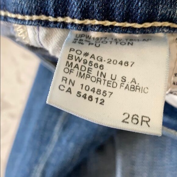 AG Stevie Ankle Slim Straight Distressed Jeans Stretch Medium Wash Blue 26 - Picture 13 of 13